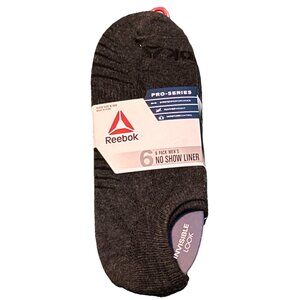 Reebok Men's 6-Pairs Pro-Series No Show Liner Socks 6-12.5 Gray